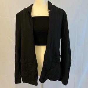 Thin black blazer.